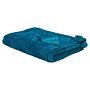 Blanket Blue Throw 150 X 200 With Pom Poms Soft Coverlet