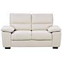 Fabric Sofa Light Beige 2 Seater Upholstered Couch