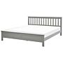 Bed Frame Grey Pine Wood Super King Size 6ft Slatted Base