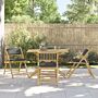 Vidaxl 5 Piece Folding Bistro Set With Dark Grey Cushions Bamboo