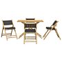 Vidaxl 5 Piece Folding Bistro Set With Dark Grey Cushions Bamboo