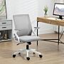 Vinsetto Mesh Office Chair, Desk Chair With Lumbar Support, Flip-up Armrest, Swivel Wheels, Adjustable Height, Grey