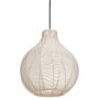 Pendant Hanging Lamp Beige Cotton Rope Cage Shade Japandi Natural Style