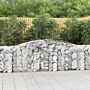 Vidaxl Arched Gabion Baskets 3 Pcs 400x30x100/120 Cm Galvanised Iron