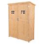 Outsunny Wooden Garden Storage Shed Tool Cabinet Organiser With Shelves, Two Windows, 127.5 X 50 X 164 Cm, Natural