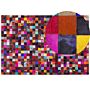 Rug Multicolour 200 X 300 Cm Genuine Leather Cowhide Patchwork Handcrafted