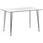 Dining Table Silver Tempered Glass Top Rectangular 120 X 70 Cm 4 Person Capacity