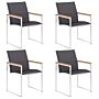 Vidaxl Garden Chairs 4 Pcs Textilene And Stainless Steel Grey