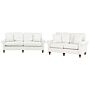 2 + 3 Seater White Scrolled Arms Sofa Set Throw Pillows Living Room Traditional Modern Beliani