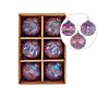 Set Of 6 Christmas Baubles Pink Glass Hanging Xmas Tree Balls Holiday Decor