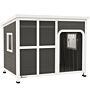 Pawhut Wooden Dog House Outdoor With Asphalt Openable Top, Removable Floor, Clear Front Panel, Curtain, 103 X 77 X 83cm