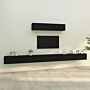 Vidaxl 4 Piece Tv Cabinet Set Black Engineered Wood