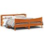 Vidaxl Bed Frame With Headboard Wax Brown 200x200 Cm Solid Wood Pine