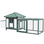 Pawhut Chicken Coop Small Animal Pet Cage W/ Nesting Box Outdoor Run Wooden