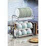 3-tier Metal Dish Drainer Rack Storage Shelf Stainless Stand Bowl Plate Dryer Tray Kitchen With Kitchenware Storage Rack