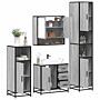 Vidaxl 4 Piece Bathroom Furniture Set Grey Sonoma Engineered Wood