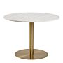 Corby Round Dining Table With White Polished Marble Top & Gold Base