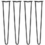 4 X 28" Hairpin Legs - 2 Prong - 10mm - Black