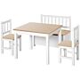 Homcom Pine Wood Kids 4 Pc Furniture Set-oak/white