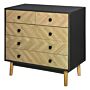 Homcom 5-drawer Chest Storage Cabinet Sideboards With Metal Handles Freestanding Dresser For Bedroom, Living Room