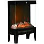 Homcom 180° Charming Electric Fireplace Heater, Quiet Freestanding Stove With Led Flame Effect, Level-less Temperature Control Overheating Protection