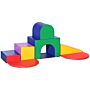 Homcom 7-piece Soft Play, Climb And Crawl Foam, Toddler Stairs And Ramp, Colourful Kids' Educational Software, Activity Toys For Baby Preschooler