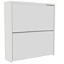 Welham 2 Drawer Mirrored Shoe Cabinet, White