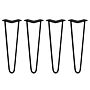 4 X 16" Hairpin Legs - 2 Prong - 10mm - Black