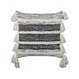 Decorative Cushion Black And Grey Cotton 45 X 45 Cm With Tassels