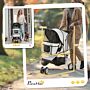 Pawhut Dog Stroller Pet Travel Stroller Cat Dog Pushchair Trolley Puppy Jogger Carrier Three Wheels (grey)