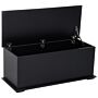 Homcom Wooden Storage Box Clothes Toy Chest Bench Seat Ottoman Bedding Blanket Trunk Container With Lid - Black