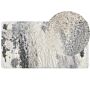 Shaggy Area Rug White And Grey 80 X 150 Cm Modern High-pile Machine-tufted Rectangular Carpet