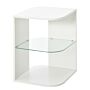 Homcom Modern Side Table Three Layer Bedside Table Nightstand With 2 Storage Shelves, White