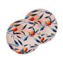 Set Of 2 Garden Cushions Multicolour Polyester ⌀ 40 Cm Leaf Pattern Modern Outdoor Decoration Water Resistant