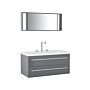 Bathroom Vanity Unit Grey And Silver 2 Drawers Mirror