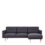 Larvik Chaiselongue Sofa (rh) - Anthracite, Oak Legs