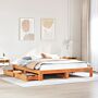 Vidaxl Bed Frame Without Mattress Wax Brown 200x200 Cm Solid Wood Pine