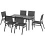 Outsunny Seven-piece Steel Dining Set, With Aluminium-top Table