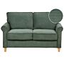 Sofa Dark Green Jumbo Cord Fabric Wooden Frame Pocket Springs Living Room Ribbed 2 Seater Beliani