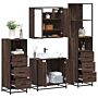 Vidaxl 4 Piece Bathroom Furniture Set Brown Oak Engineered Wood