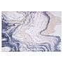 Area Rug Carpet Multicolour Polyester Fabric Abstract Pattern Rubber Coated Bottom 140 X 200 Cm