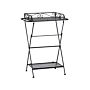 Side Table Black Metal 40 X 35 Cm Folding Wire Top With Shelf Victorian