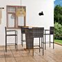 Vidaxl 5 Piece Garden Bar Set Grey