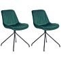 Green Velour Dining Chair Green Velour Set Of 2 Upholstered Velour Dining Chairs Dining Room Chair Indoor Dining Chair With Steel Legs Decor