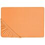 Fitted Sheet Orange Cotton 90 X 200 Cm Elastic Edging Solid Pattern