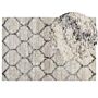 Area Rug Light Beige And Grey 200 X 300 Cm Shaggy Rectangular Geometric Honeycomb Pattern