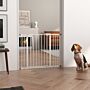 Pawhut Metal 74-100cm Wide Adjustable Dog Gate Black