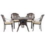 Outdoor Bbq Dining Set Brown Aluminium 1 Grill Table 4 Chairs Garden