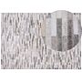 Area Rug Grey Leather 140 X 200 Cm Patchwork Cowhide Rectangular