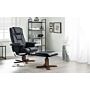 Malmo Massage Recliner & Stool Black